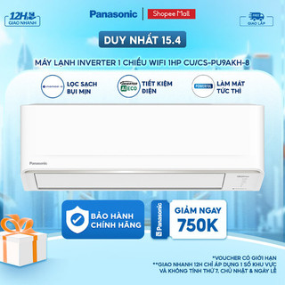  Máy lạnh/ Điều hòa Panasonic Inverter CU/CS-PU9AKH-8 - Công suất 1HP - Một chiều