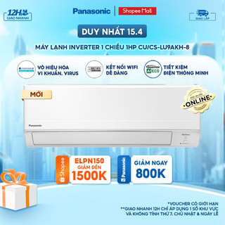  Máy lạnh/ Điều hòa Panasonic Inverter CU/CS-LU9AKH-8-1HP-Một chiều-Lọc sạch không khí