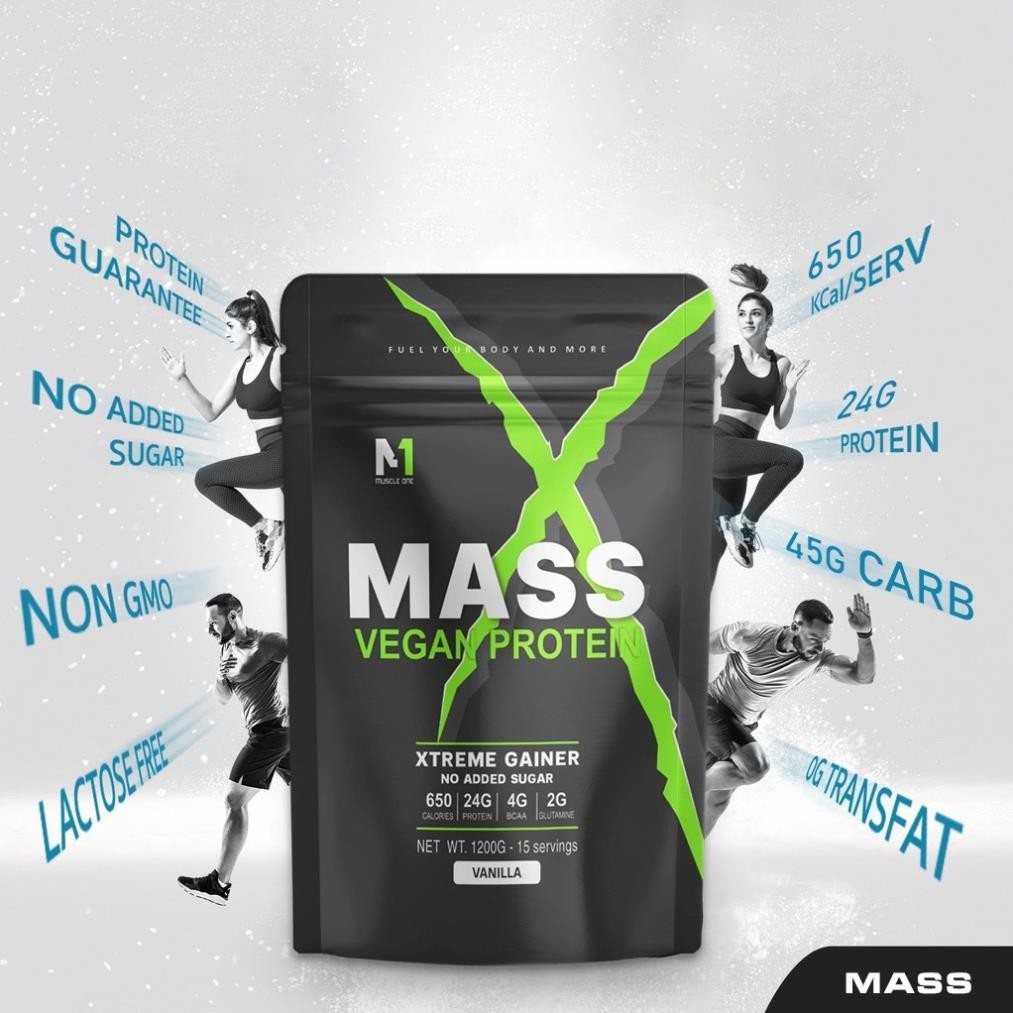 Sữa Tăng cân Tăng cơ thực vật - Mass vegan protein túi 1.2kg