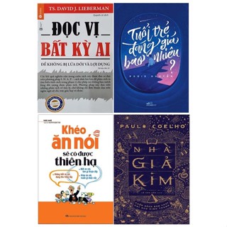 4 Cuốn: Tuổi trẻ đáng giá bao nhiêu, Đắc Nhân Tâm, Đọc vị bất kì ai, Nhà giả kim, Khéo ăn nói sẽ có được thiên hạ 