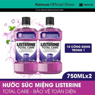 Combo 2 Nước súc miệng chăm sóc toàn diện Listerine Total Care Mouthwash 750ml