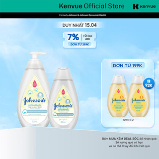 Bộ 2 Sữa tắm gội toàn thân & Sữa Dưỡng ẩm Johnson’s Baby Cotton Touch 500ml + 200ml