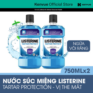 Bộ 2 Nước súc miệng ngăn mảng bám Listerine Tartar Protect 750ml/chai