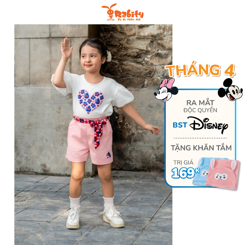 Quần short thô bé gái Rabity x ELLE Kids- designed in Paris phong cách thời trang Pháp 83016