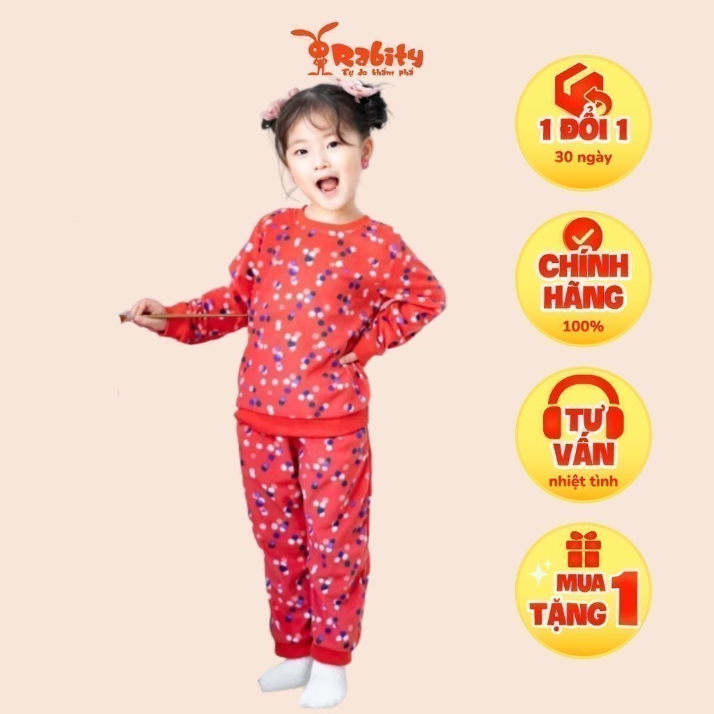 Bộ quần áo dài tay nỉ thu đông bộ mặc noel cho bé hoạ tiết dễ thương trẻ em bé trai bé gái unisex Rabity 91700