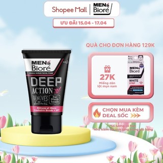 Sữa Rửa Mặt Men Biore Hạt Tác Động Kép Sạch Sâu 100g