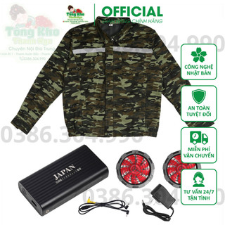 Áo điều hòa pin 80000mah công nghệ nhật bản có 2 quạt gió