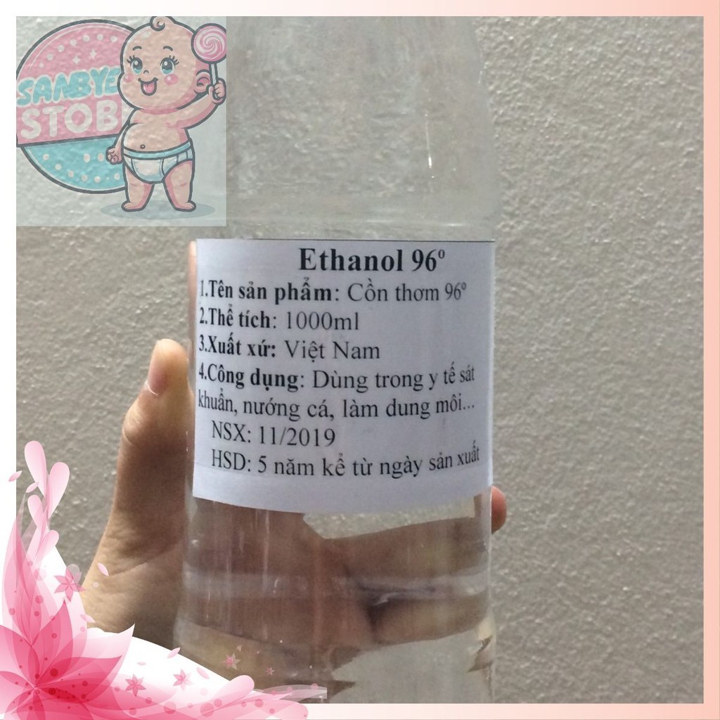 Cồn Ethanol 96 độ- 1000ml- Shop bé mỡ (hoả tốc)