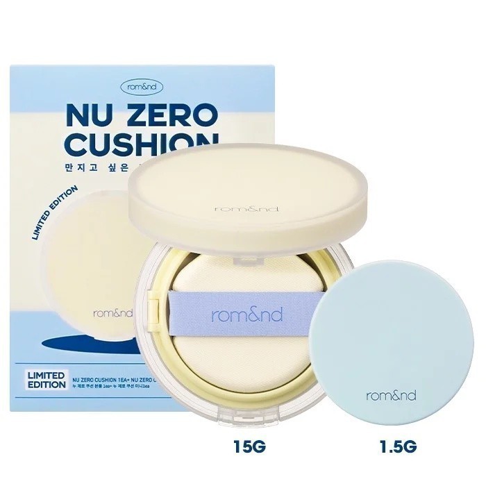 [Set 2 Hộp] Phấn Nước Che Phủ Hoàn Hảo, Mỏng Nhẹ Tự Nhiên Romand Nu Zero Cushion Set [Milk Grocery]