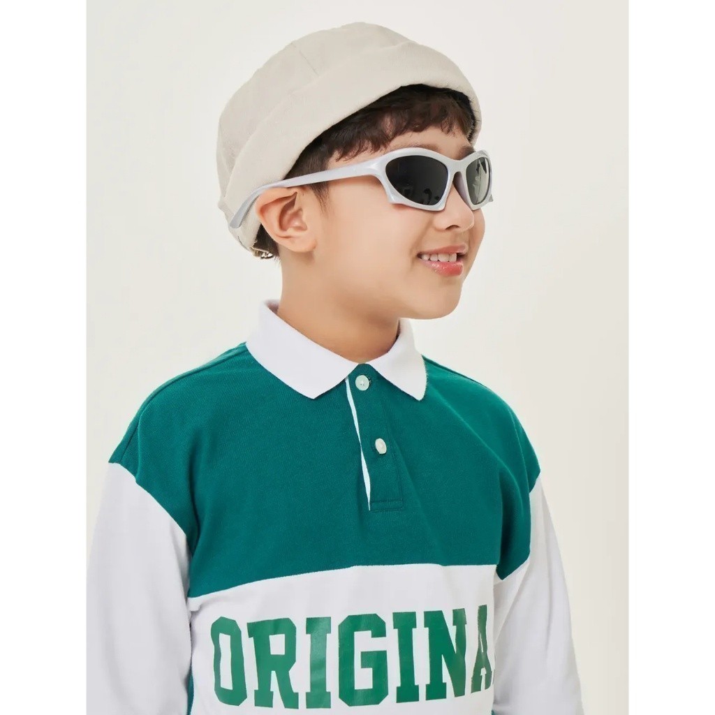 Áo polo bé trai CANIFA dài tay chất liệu cotton phối màu 2TP23C003