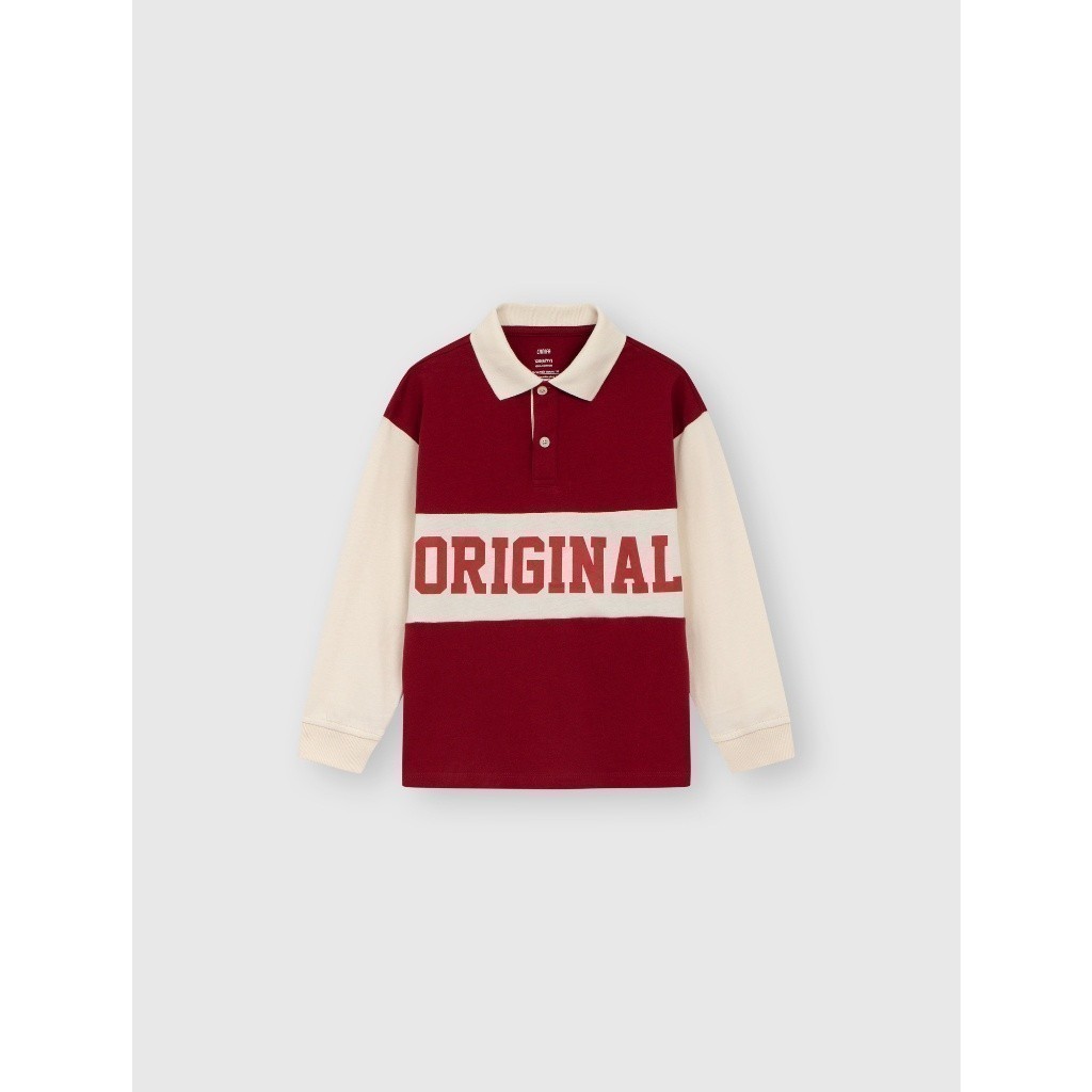 Áo polo bé trai CANIFA dài tay chất liệu cotton phối màu 2TP23C003