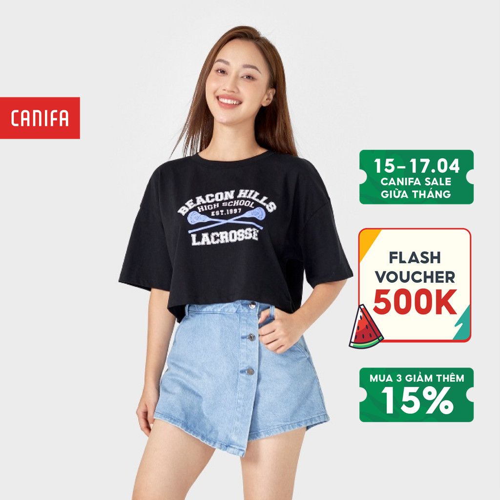 Áo phông nữ CANIFA chất liệu 100% cotton 6TS22W012