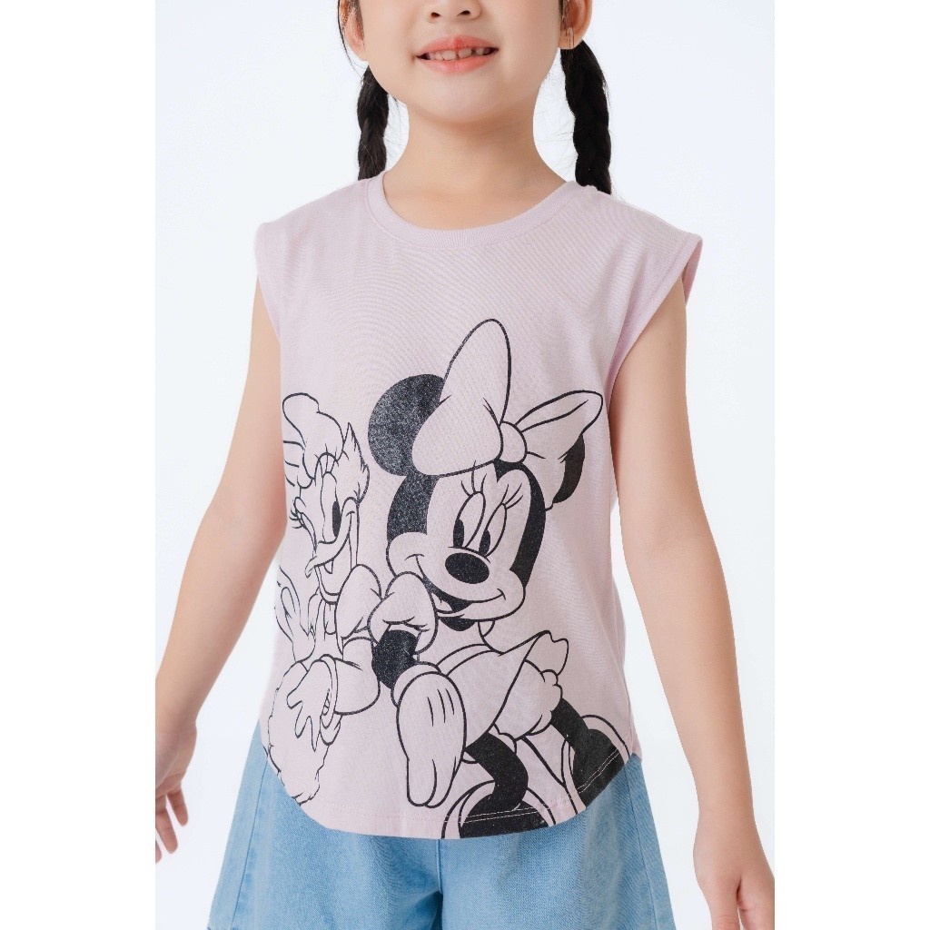 Áo sát nách bé gái CANIFA in Mickey & Friends 100% cotton 1TA23S003