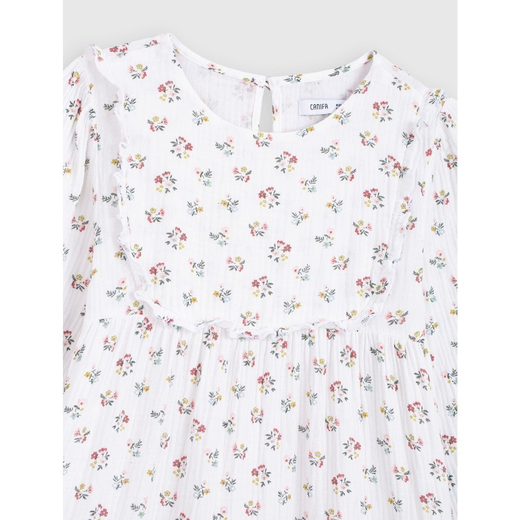 Váy liền bé gái CANIFA đầm babydoll hoa nhí dài tay 1DS22C017