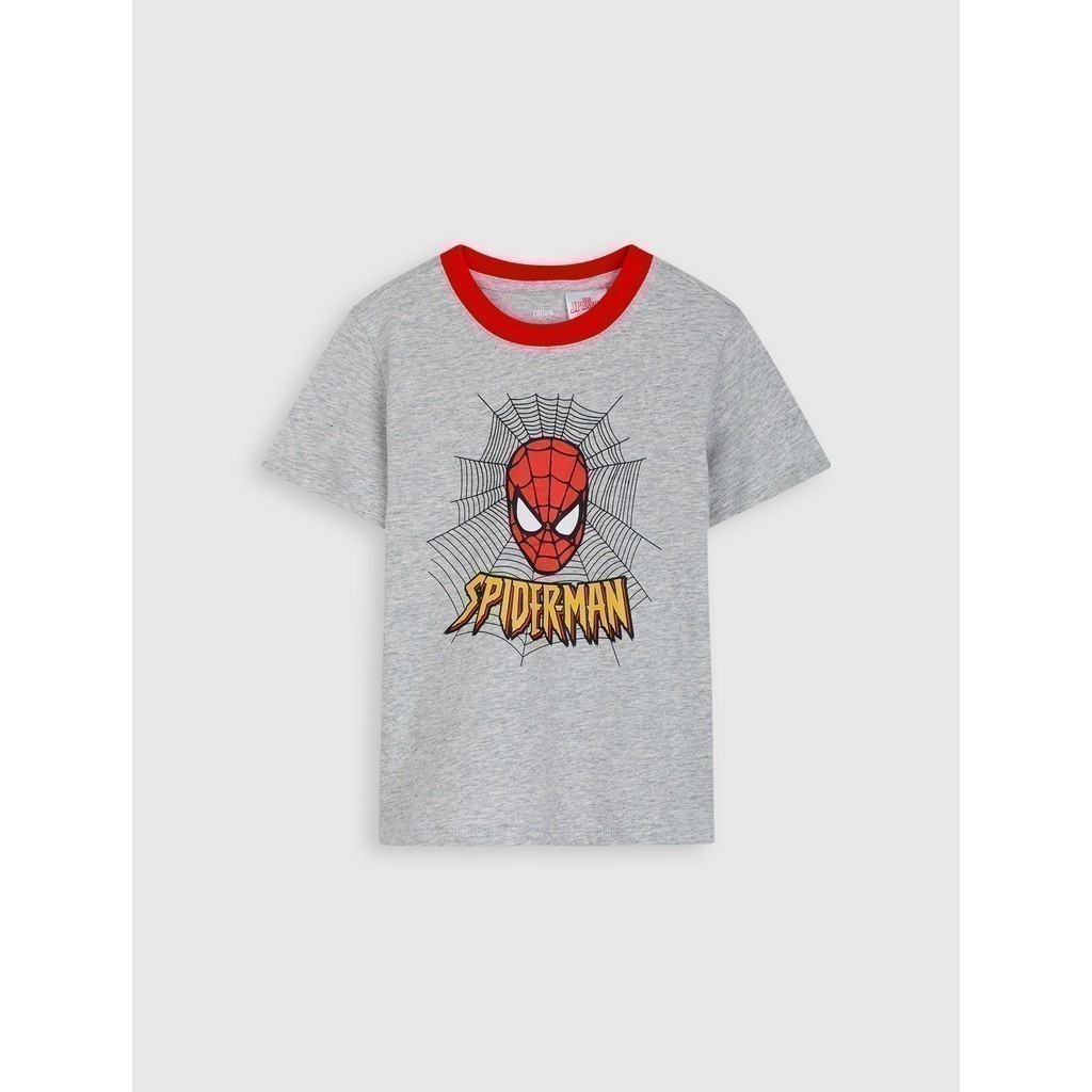 Áo phông bé trai CANIFA cotton usa 100% cổ tròn tay ngắn in hình Spider man dễ thương - 2TS22S033