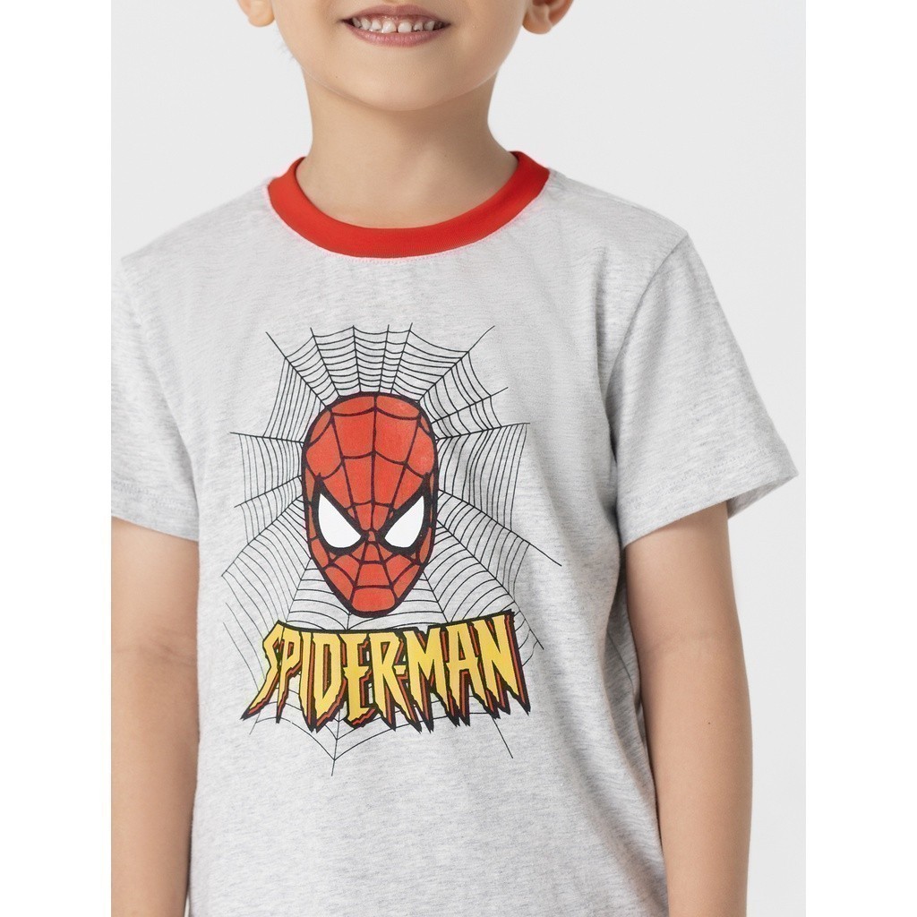 Áo phông bé trai CANIFA cotton usa 100% cổ tròn tay ngắn in hình Spider man dễ thương - 2TS22S033