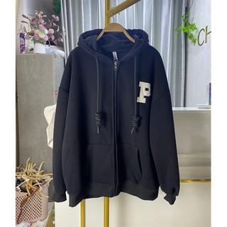 Áo hoodie zip-chữ M