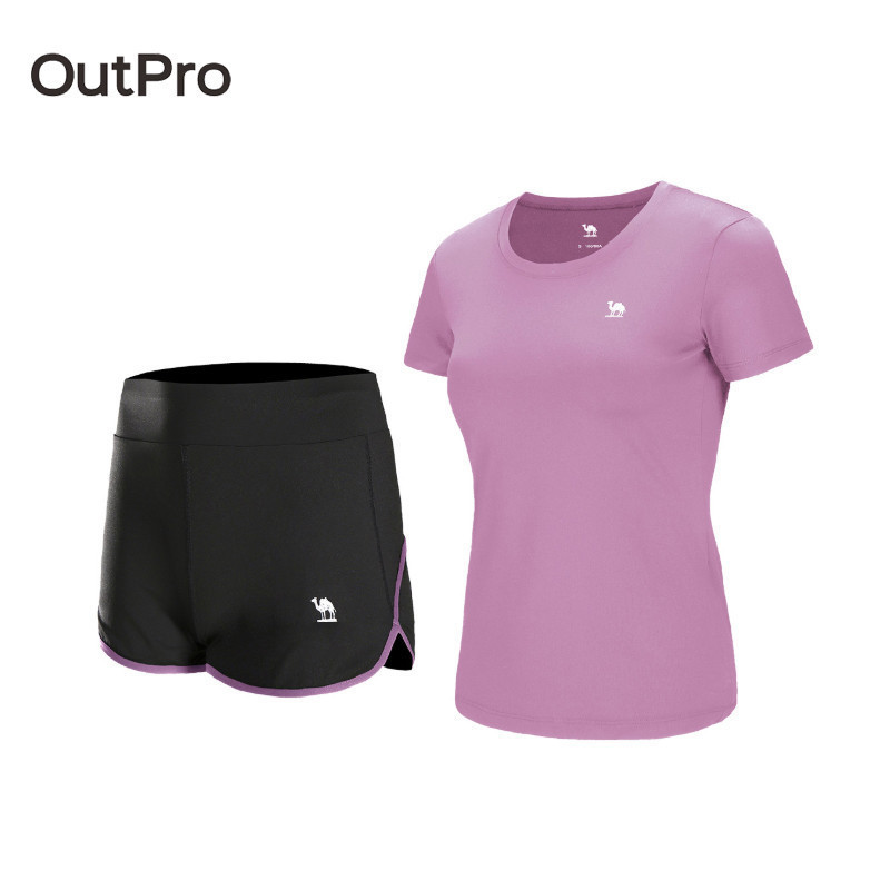 Bộ quần áo thể thao OutPro ngắn tay vải mỏng tập gym cho nữ