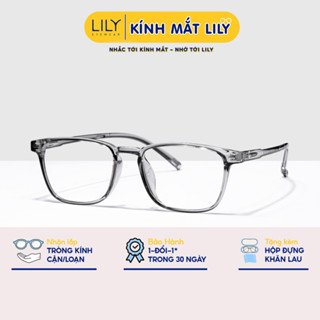 Gọng kính cận vuông nam nữ LILY EYEWEAR chất liệu nhựa dẻo cao cấp kiểu dáng và màu sắc thanh lịch thời trang 22313
