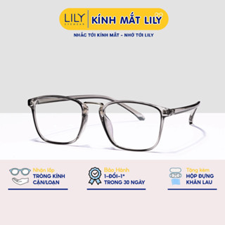  Gọng kính cận vuông nam nữ chất liệu nhựa dẻo phụ kiện thời trang LILY EYEWEAR 22310 