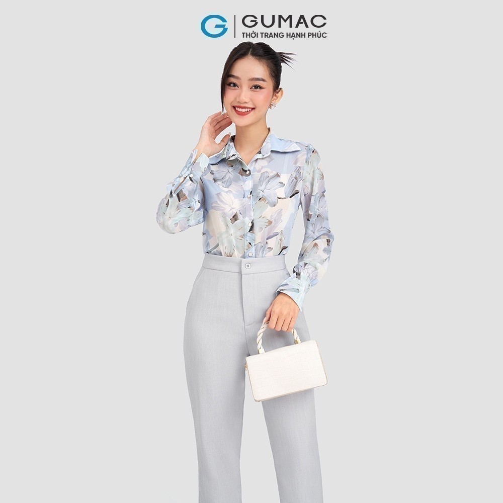 Áo sơ mi họa tiết hoa sang trọng GUMAC AD03047