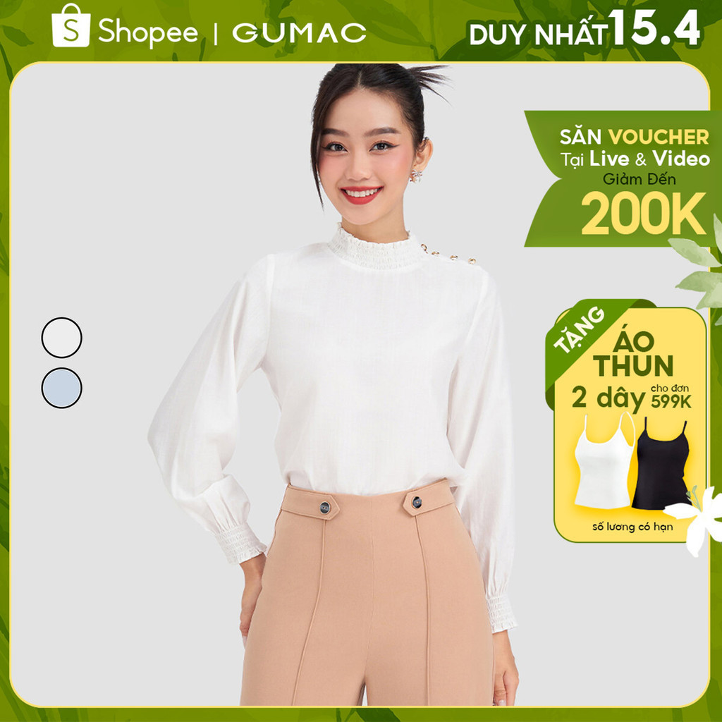 Áo kiểu cổ chạy thun thời trang GUMAC AD03012