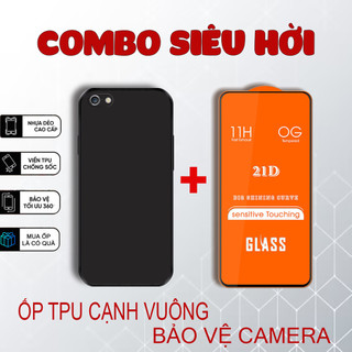 Ốp TPU , kính cường lực 21D Iphone 6,6S,6 Plus,6S Plus,7,8,7Plus,8Plus TPU cạnh vuông full màn | BÉO case
