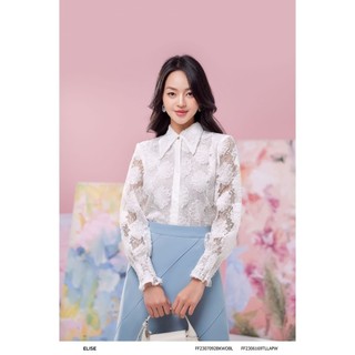  Chân váy xanh da trời can chéo thiết kế Elise FF2307092BKWOBL 