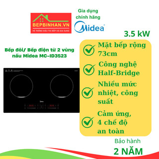 Bếp từ đôi/Bếp từ 2 vùng nấu MIDEA MC - ID3523