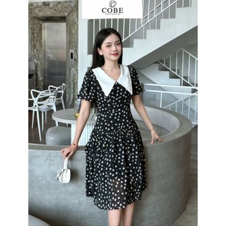 Đầm váy nữ hoa nhí tay ngắn 2023 đầm thiết kế hoa nhí tay ngắn phong cách Hàn Quốc thanh lịch by cobe.official
