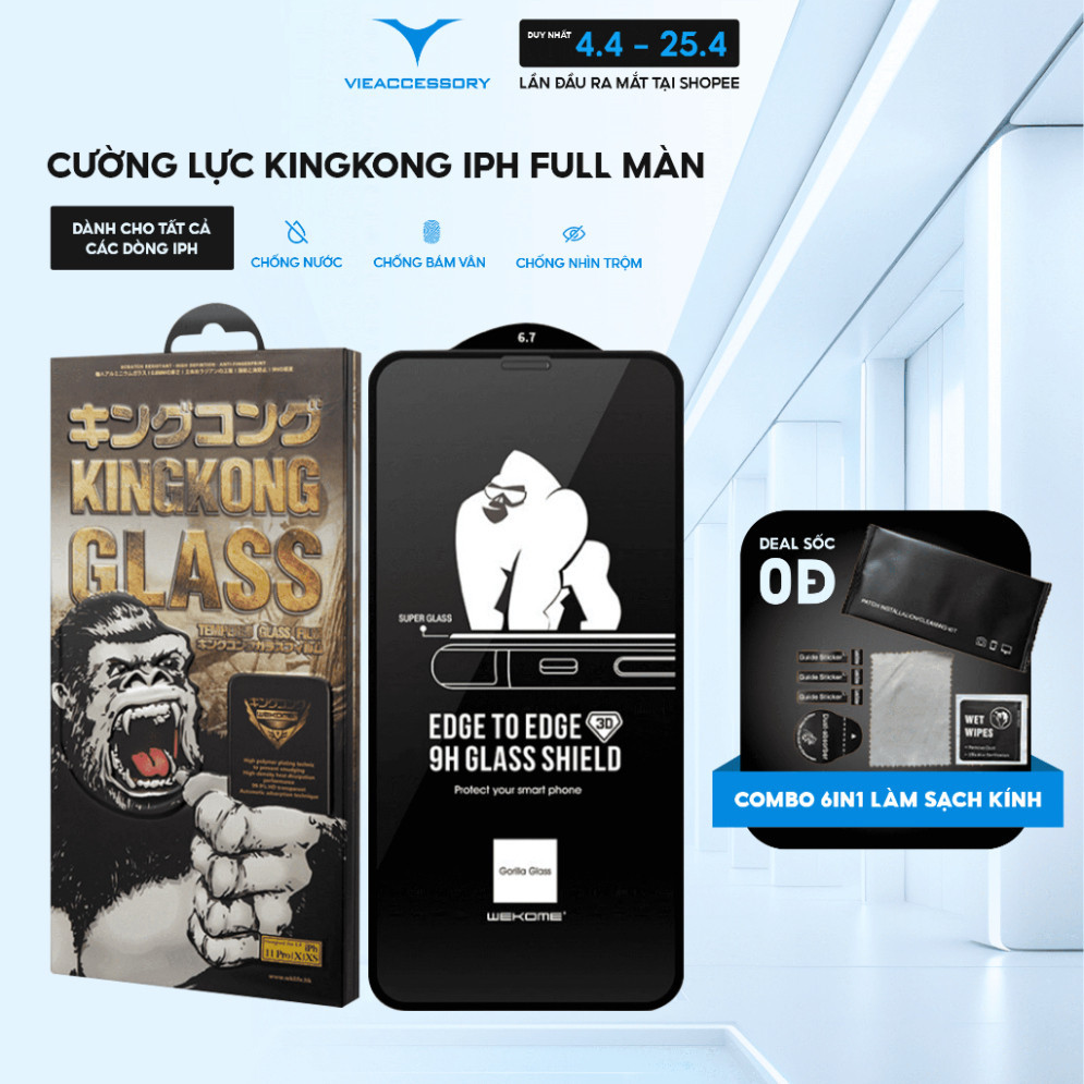 Kính cường lực IP KingKong WTP-009, Kính cường lực chống va đập Kingkong 3D
