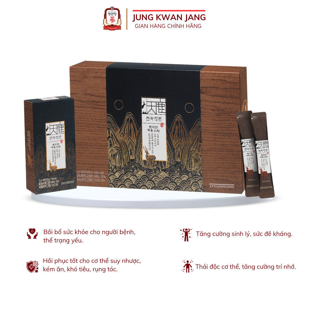 Cao Hồng Sâm Nhung Hươu Hàn Quốc Cheon Nok Thương Hạng KGC Jung Kwan Jang (10g x 30 gói)