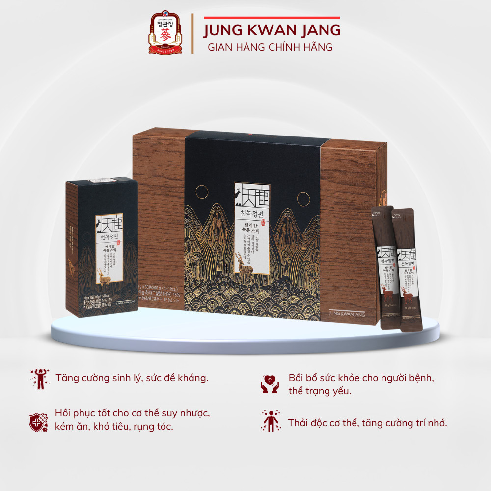 Cao Hồng Sâm Nhung Hươu Hàn Quốc Cheon Nok Thương Hạng KGC Jung Kwan Jang (10g x 30 gói)