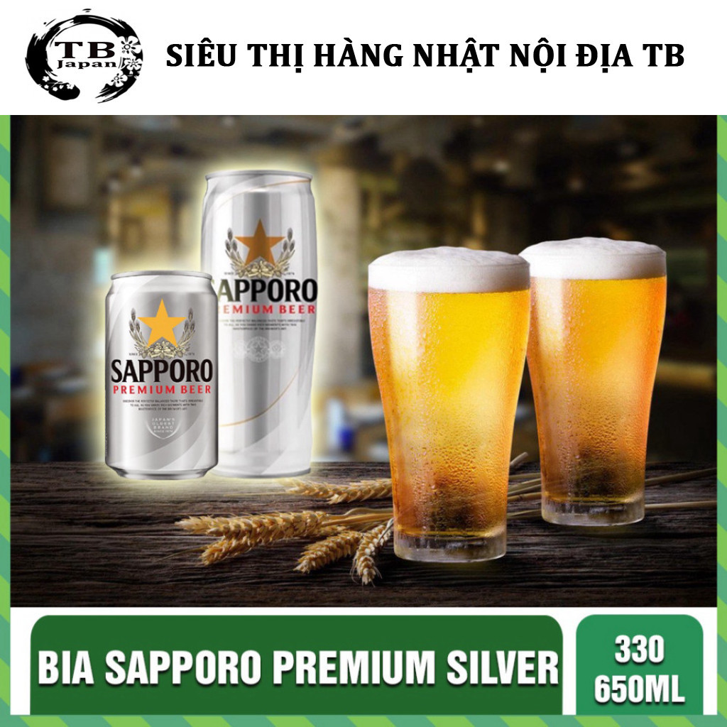 Bia Sapporo Premium Silver Cup  330ml - 650ml Can-ALC. 5.0%