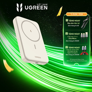 Sạc dự phòng không dây Ugreen 5000mAh/10000mAh | Sạc đồng thơi 2 thiết bị | Pin Li-on | Bảo hành 18 tháng | 25207 25208