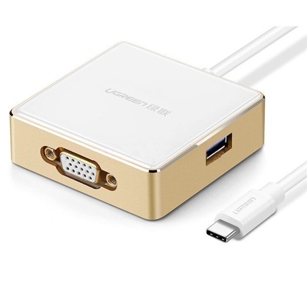 Bộ chuyển đổi USB type C sang VGA kèm Hub USB hỗ trợ cổng sạc Macbook UGREEN 30442