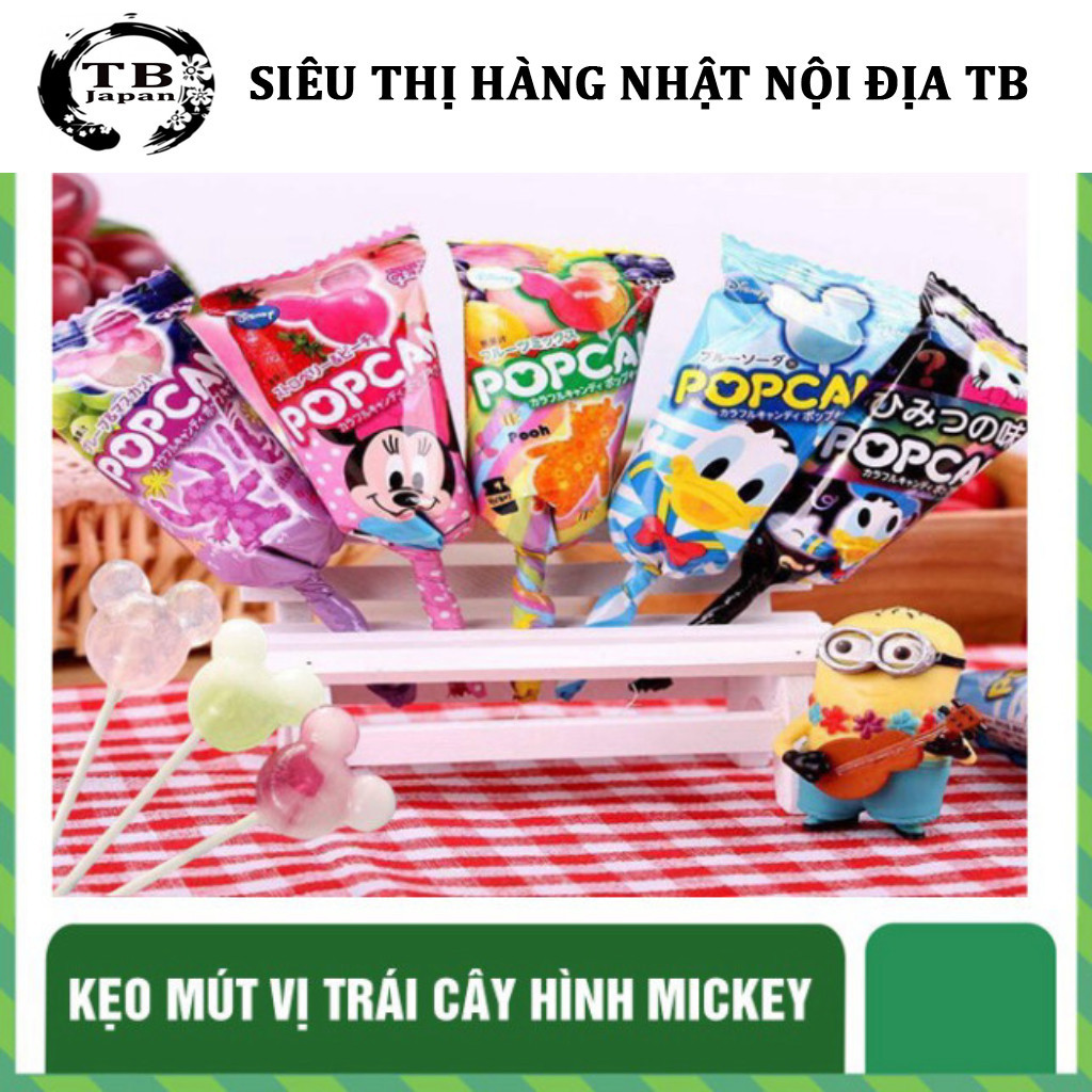 Kẹo mút vị trái cây hình Mickey- Glico Lollipop PopCan Mix