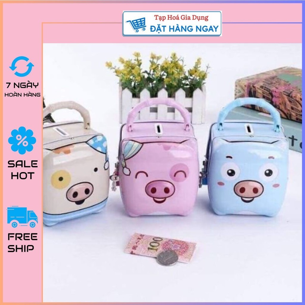 Két sắt mini hình con lợn dễ thương A9