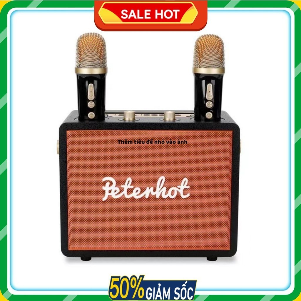 Loa Karaoke Bluetooth Peterhot A107W phiên bản mới độc đáo 2023 không dây âm thanh đỉnh tặng kèm 2 m