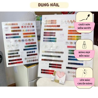  Set sơn gel 178 màu MINAYIN chính hãng set sơn gel thạch nhũ 178 màu tặng 2 bảng màu base top kệ gỗ dungnailstore 