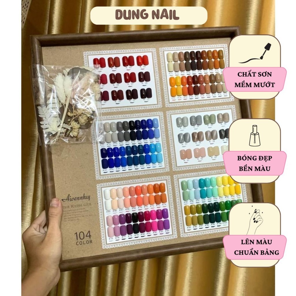 Set sơn gel thạch nhũ mắt mèo Aivennhuy 104 màu set sơn gel thạch nhũ tone Hàn Quốc đặc mướt bền màu