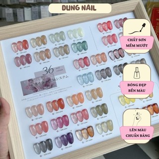 Set sơn thạch 36 màu bộ set sơn gel thạch làm nail màu xinh phong cách Hàn Quốc tặng kèm bảng màu dungnailstore