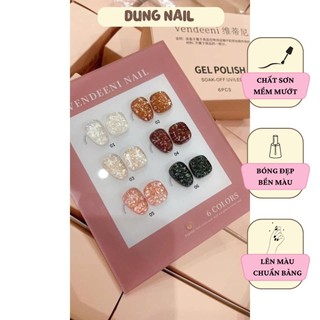 Set sơn gel nhũ xà cừ chính hãng set sơn gel nhữ xà cừ mix gel trang trí nail tặng kèm bảng màu hottrend dungnailstore