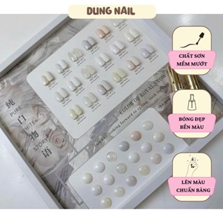 Set sơn thạch ánh trai RABIA 18 màu tông trắng set sơn móng tay dạng gel thạch ánh trai tặng kèm bảng màu dungnailstore
