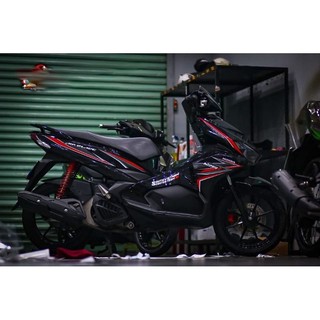 Mẫu tem rời chế xe ab 125- đỏ đen- chất liệu decal 3 lớp
