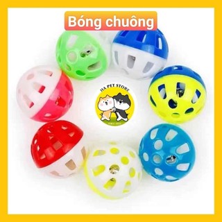 Đồ chơi bóng nhựa,bóng chuông nhiều màu cho thú cưng