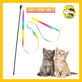 Đồ chơi gậy vờn mèo, que vờn mèo,cần câu mèo bảy màu.
