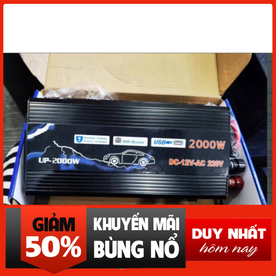 Kích điện 12v 220v sin chuẩn 2000w,bộ di chuyển điện 12v sang 220v,chuyển nguồn 12v ra 220v 2000w [M