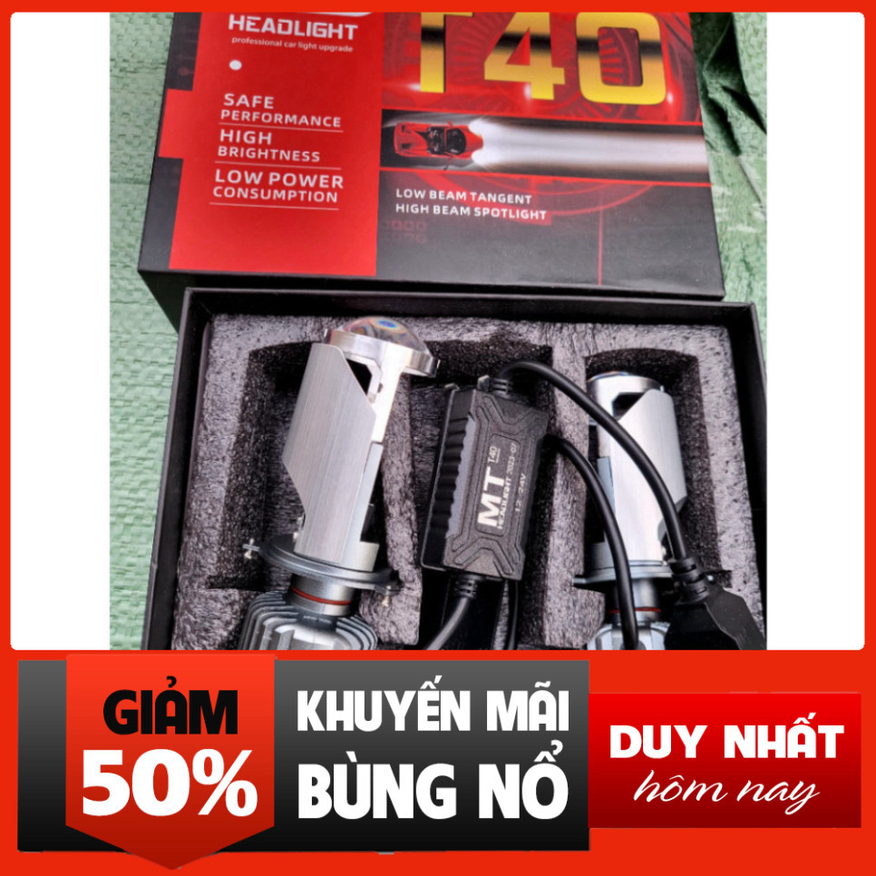 Đèn Pha LED Bi Cầu Mini H4 T40/F40 2023 Công Xuất 60W Lắp Ô tô, mô tô Siêu Sáng Bảo hành 2 Năm