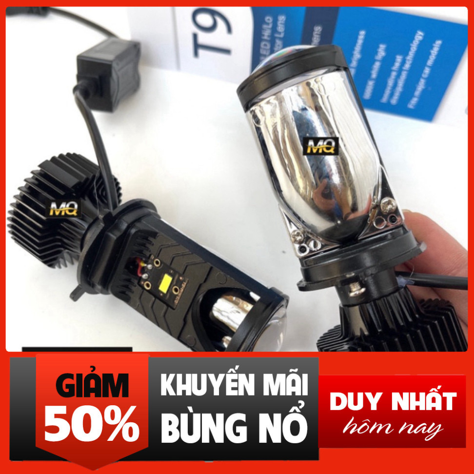 Đèn Pha Led Bi Cầu T9 H4 Cho xe con mô tô ( Dùng Điện Ắc Quy ) Cắt Sáng chống nắng M01B